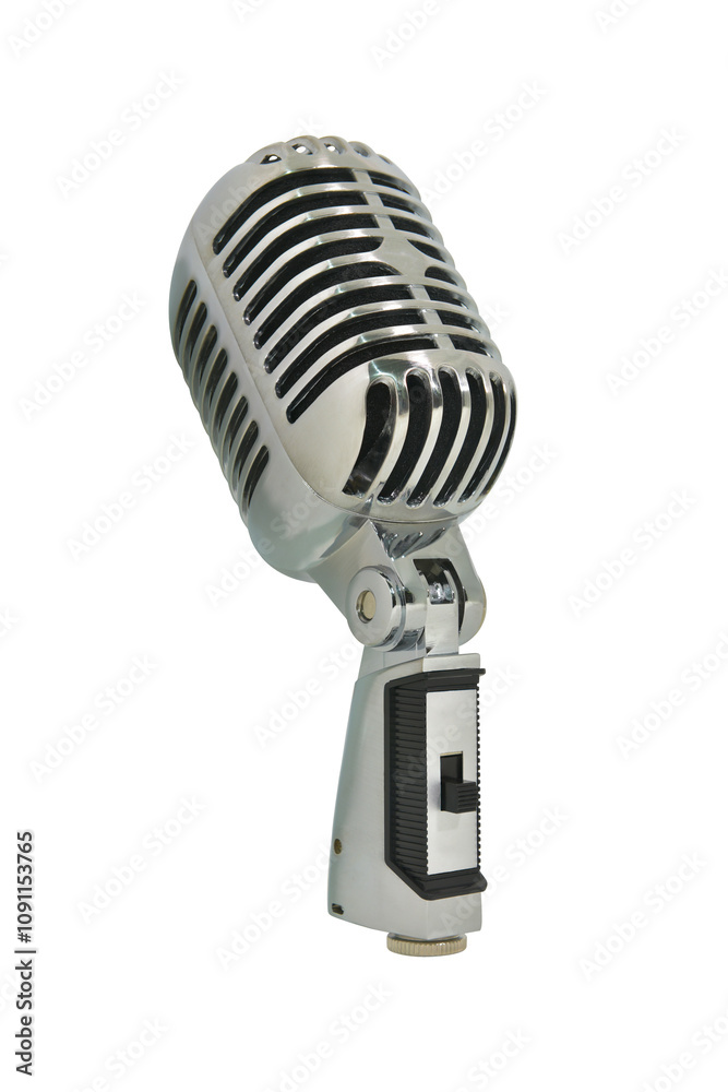 Fototapeta premium retro microphone isolated on white background. This has clipping path.