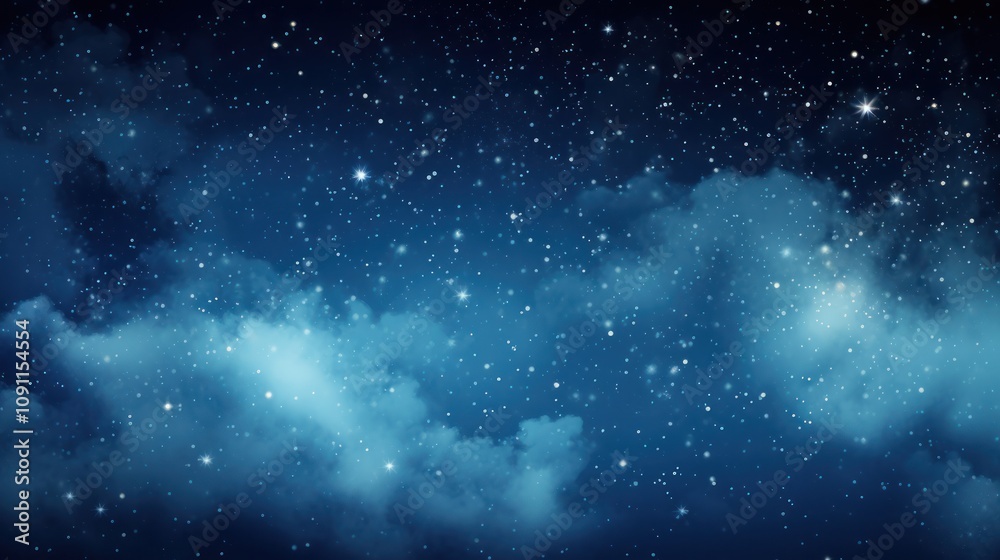 Obraz premium An expansive view of the night sky with shimmering stars and a detailed Milky Way galaxy arcing above isolated on white background 