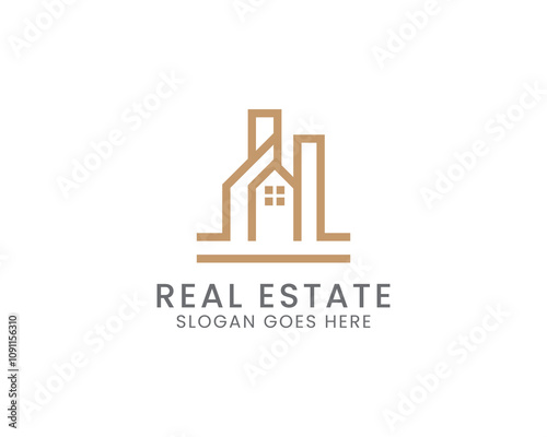 minimalist real estate logo vector template