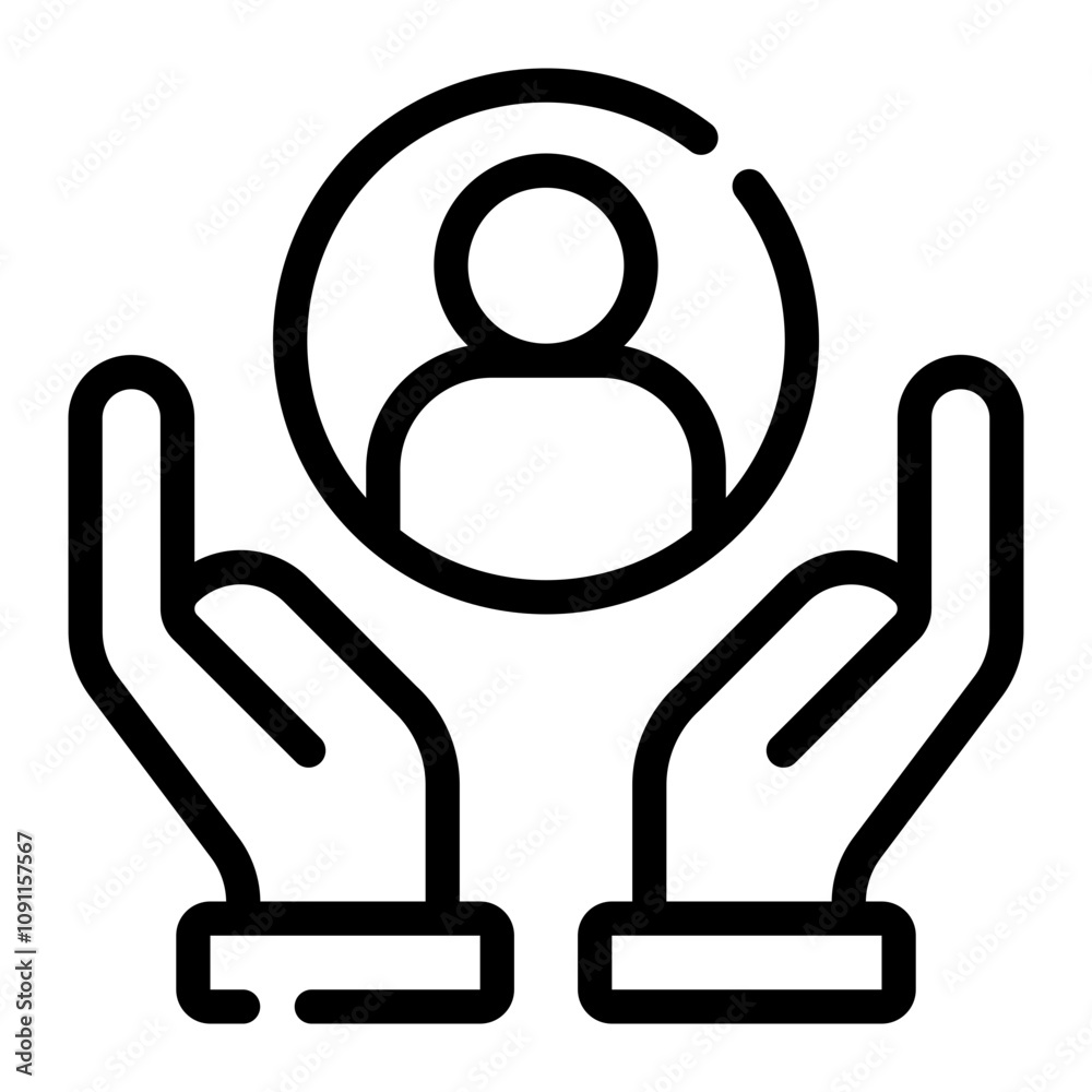 Obraz premium hands line icon