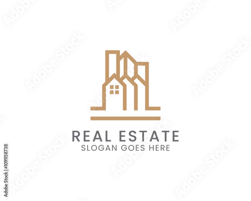 minimalist real estate logo vector template