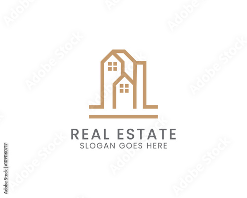 minimalist real estate logo vector template