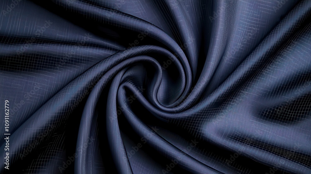 Obraz premium Textile exploration navy fabric close-up home decor artistic environment elegant viewpoint material design concept