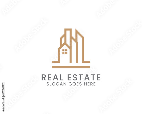 minimalist real estate logo vector template