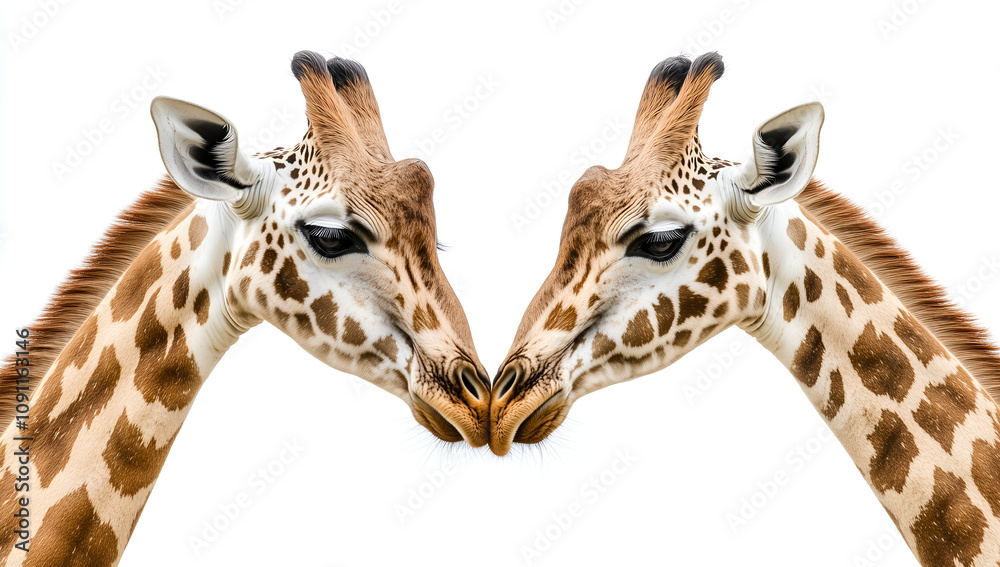Naklejka premium Head giraffe isolated on white