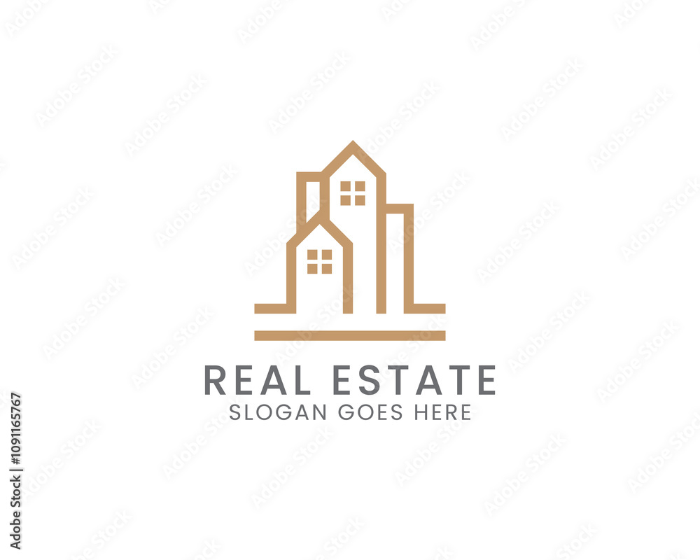 Fototapeta premium minimalist real estate logo vector template