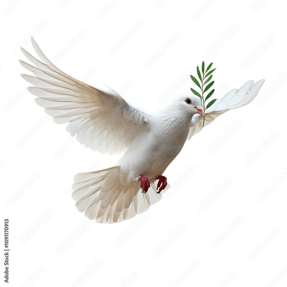 Fototapeta premium White dove isolated on transparent background