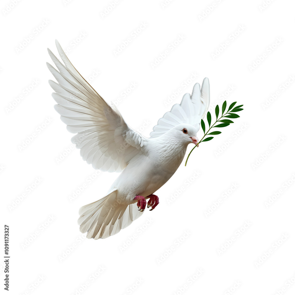 Obraz premium White dove isolated on transparent background