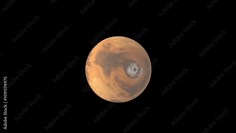 Naklejka premium mars planet with black background