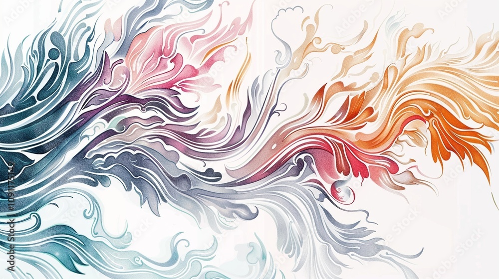 Fototapeta premium Abstract Swirls of Colorful Flowing Patterns