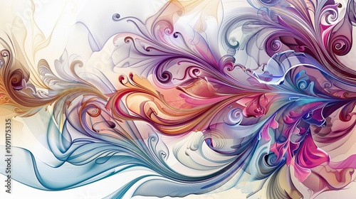 Colorful Abstract Swirl Design with Flowing Lines