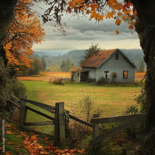 Gray farmhouse in Auburn, WA. photo