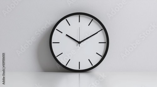 Wallpaper Mural Minimalist wall clock design modern home decorative item clean aesthetic close-up view time management concept Torontodigital.ca