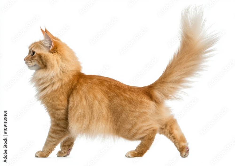 Obraz premium Cat scratching on white background, isolated