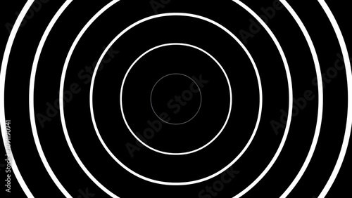 Beautiful illustration of white circles pattern on plain black background