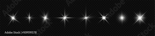 Lights flare, star flash light, white sun rays. Realistic sun rays. Sun ray glow abstract shine light effect starburst beam sunshine glowing isolated image.