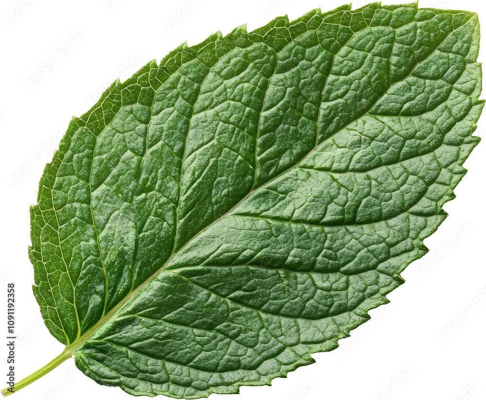 Obraz premium Close-up of a vibrant green leaf