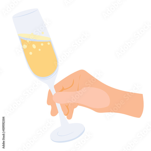 A glass, a wine glass with a drink, A hand holding a glass glass.