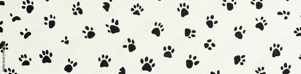 Fototapeta premium Animated abstract background with paw prints.