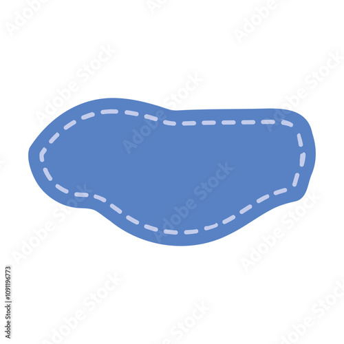 blue Cute Text Box with dashed line
