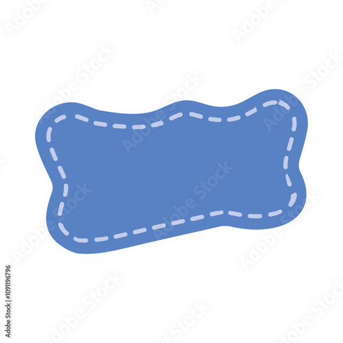 blue Cute Text Box with dashed line