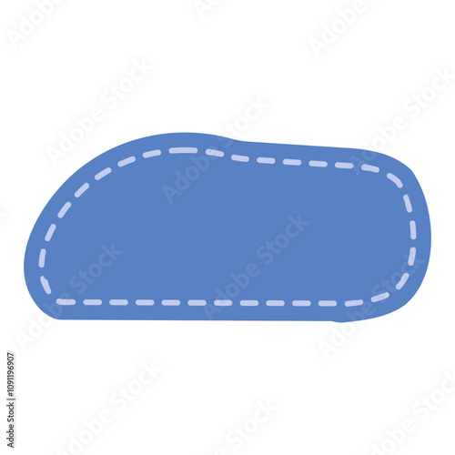 blue Cute Text Box with dashed line