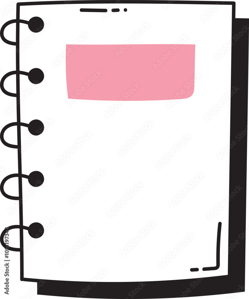 Obraz premium notebook with spiral hand drawn element