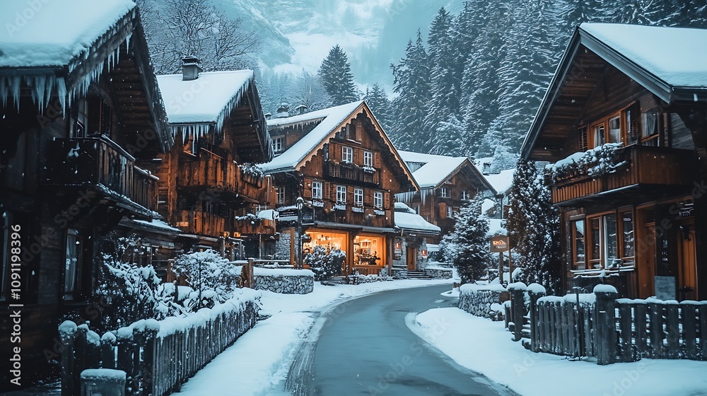 Fototapeta premium Winter in the village