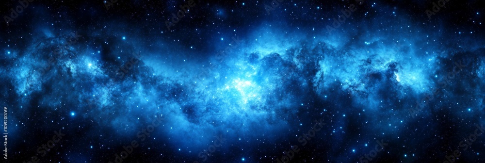 Obraz premium Beautiful night sky deep blue color filled stars An electric galaxy