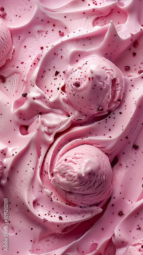 Wallpaper Mural Creamy Pink Ice Cream Scoops with Sprinkles Background Texture Torontodigital.ca