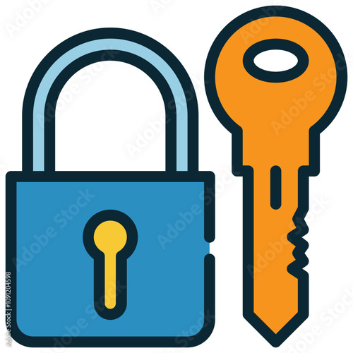 key lock safety security protection filled outline icon