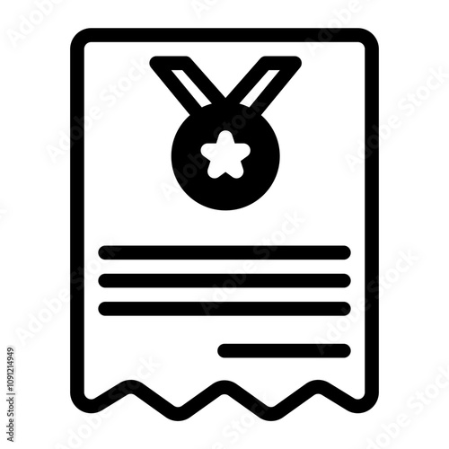 Vector certificate icon. Achievement, award, grant, diploma concepts. Premium quality graphic design elements. Modern sign, linear pictogram, object