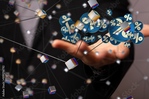 sale digital percent in hand.