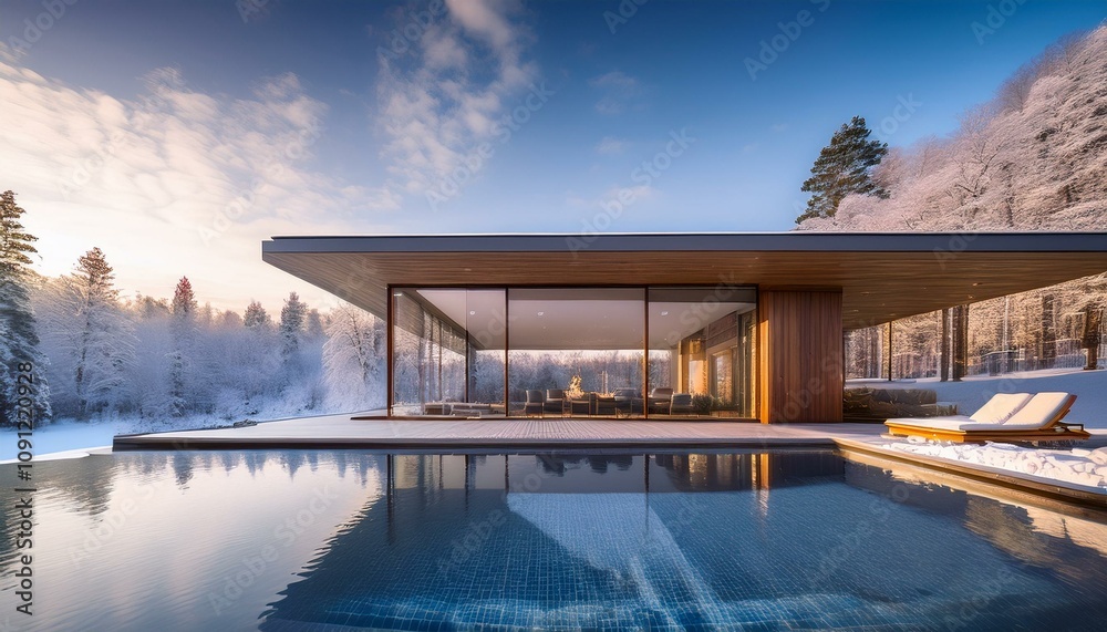 Modern Winter Retreat: A Glass Home in a Snowy Wonderland Modern Winter Retreat: A Glass Home in a Snowy Wonderland