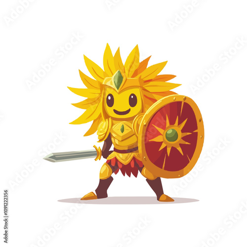 Groovy superhero sunflower seed knight character. Cartoon vector retro fairy tale warrior personage with shield and sword. Ancient fairytale soldier nut, isolated funny healthy food, funky defender