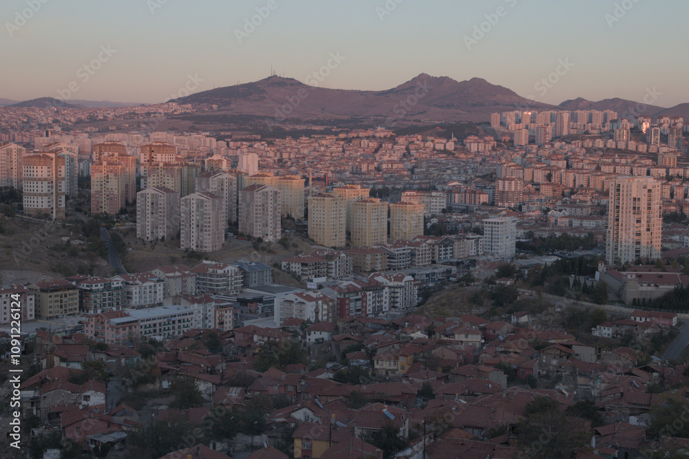 Obraz premium view on city sunset
