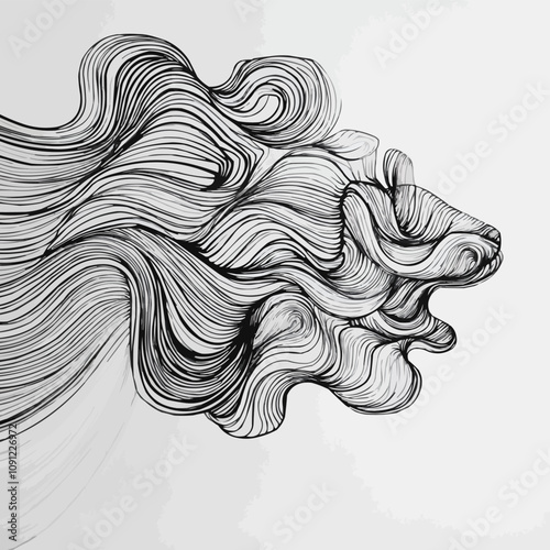Wind or air motion doodle line shape doodle