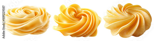 Elegant Buttercream Rose on Transparent Background