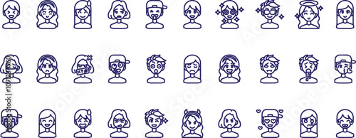 Different male emotions set.