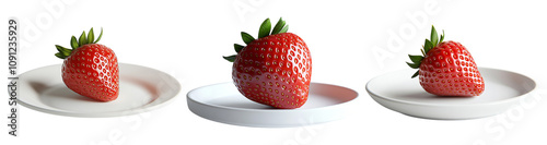 Fresh Strawberries on Transparent Background