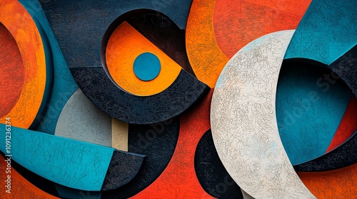 Abstract 3D Shapes, Bold Colors, Modern Art