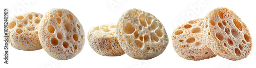 Natural Sponges on Transparent Background