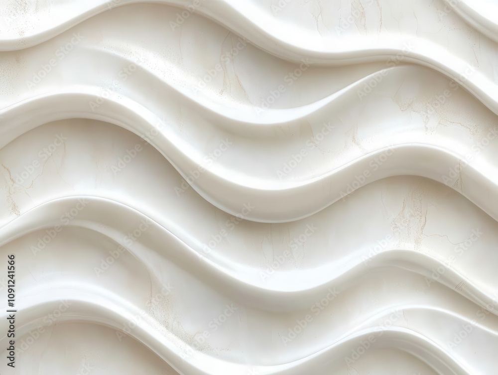 Obraz premium subtle, seamless background featuring glossy white waves, creating an abstract texture overlay that resembles embossed marble, ideal for elegant and minimalist design applications