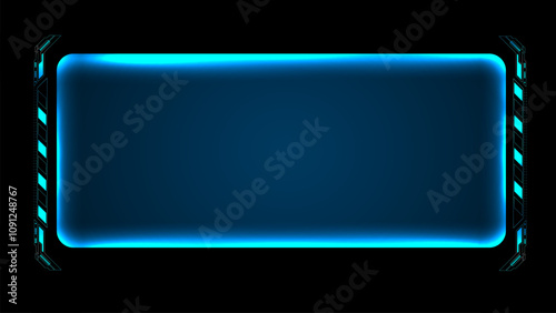 Futuristic hud screen or technology box blue light interface