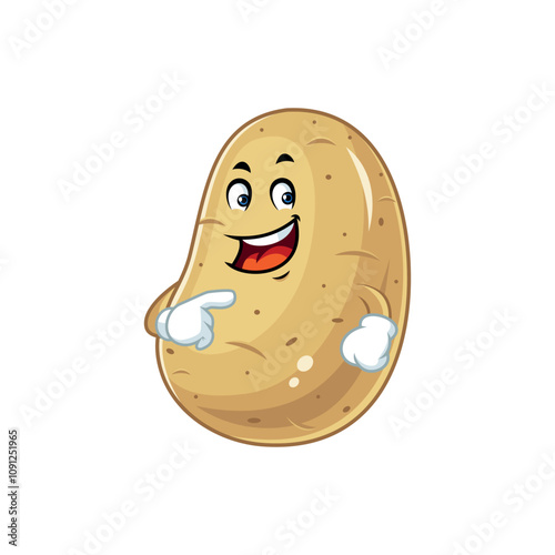 Happy Potato Cartoon Character.