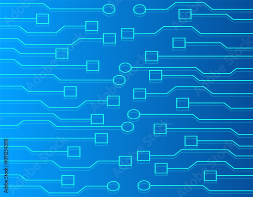 Abstract microchip background. Background with lines of circles and squares.
