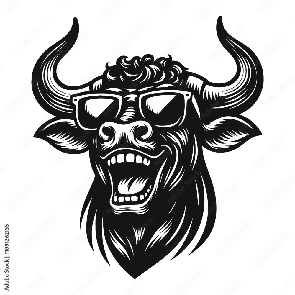 Fototapeta premium Funny cool bull