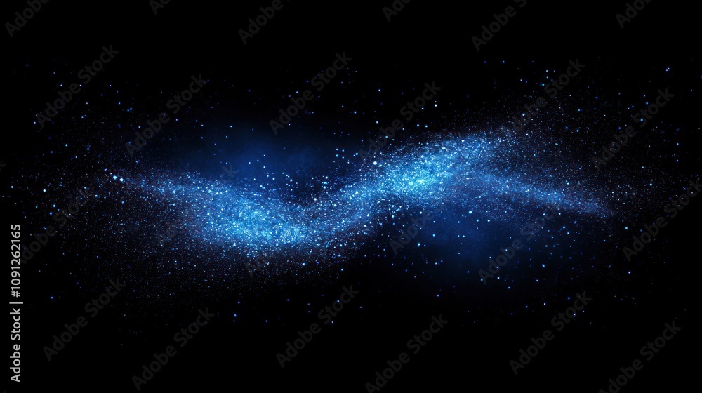 Obraz premium Ethereal blue wave of stars against a night sky