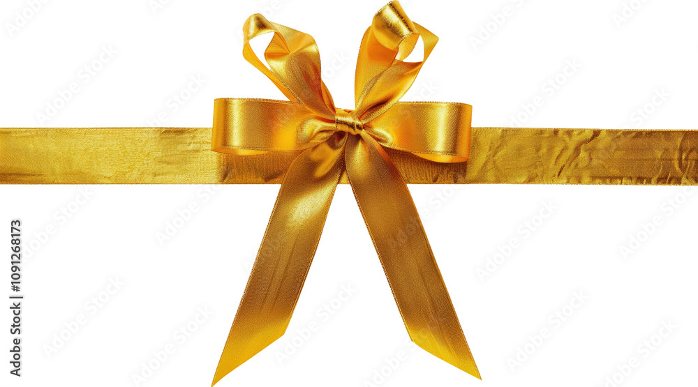 Fototapeta premium Vibrant golden ribbon and bow design