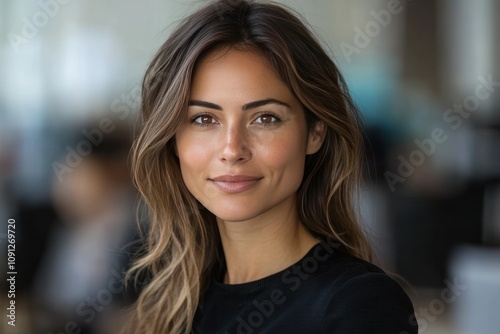 Wallpaper Mural Attractive Woman Portrait Smiling Brown Hair Torontodigital.ca